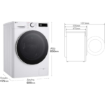 Lavadora de Carga Frontal 9 kg 1200 rpm F2WR5S09A0W LG - Imagen 3
