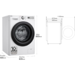 LG Lavadora de carga frontal 11 kg 1400 rpm F4WR5011A6F - Imagen 2