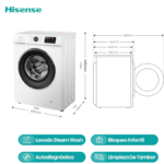 Hisense WFVB7012EM Lavadora de carga frontal 7 kg 1200 rpm - Imagen 4