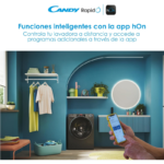 Lavadora Candy de carga frontal 8 kg 1400 rpm RO1484DWMCRT/1-S - Imagen 4